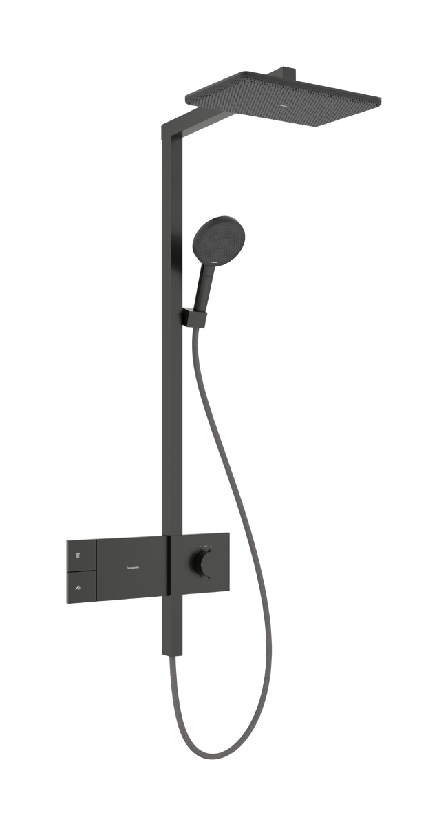 Hansgrohe Raindance Alive Q Showerpipe EcoSmart 210/340 1jet termosztátos zuhanyrendszer, szálcsiszolt fekete króm 24581340