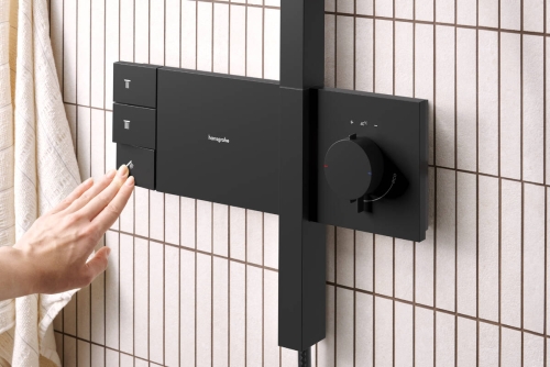 Hansgrohe Raindance Alive Q Showerpipe 210/340 2jet termosztátos zuhanyrendszer, matt fekete 24590670