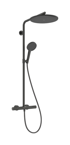 Hansgrohe Raindance Alive S Puro Showerpipe Ecostat Element 300 1jet termosztátos zuhanyrendszer, szálcsiszolt fekete króm 24592340
