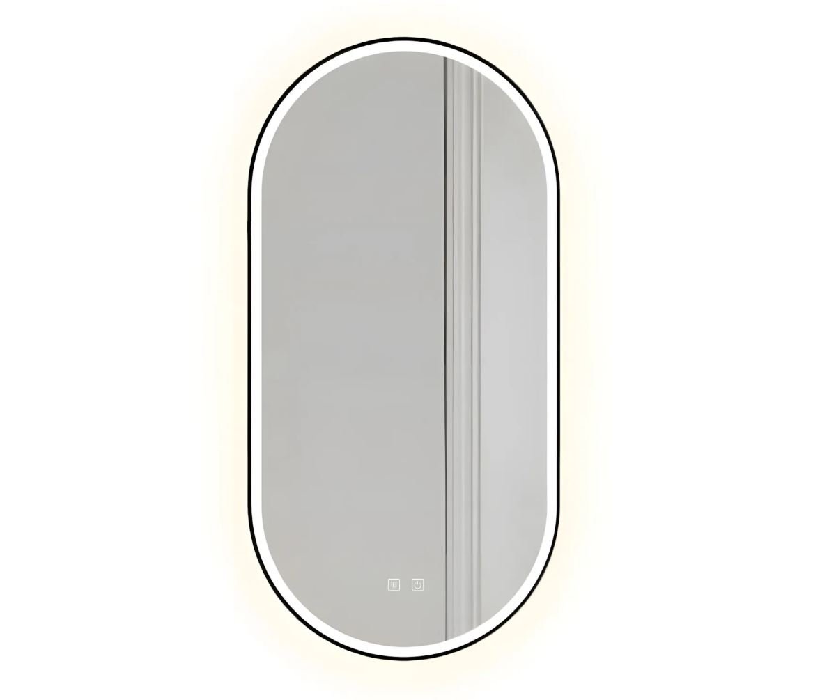 Rea OVL 50x100 cm tükör LED világítással, fekete HOM-02505