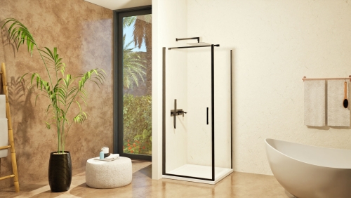 Niwell EMILY black zuhanykabin 80x80 cm NWZK-EMB8080