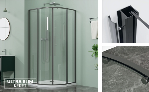 Niwell Olan Gray íves zuhanykabin 90x90 cm NWZK-OLA9090-G