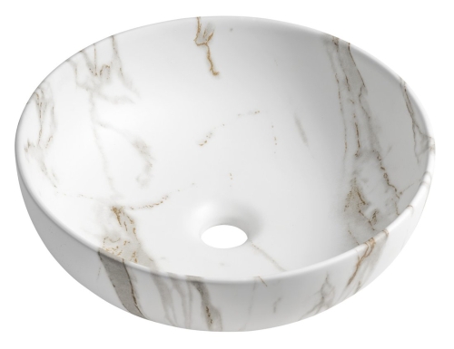 Sapho RONDANE 41 cm kerámiamosdó, bianco márvány AR435BC