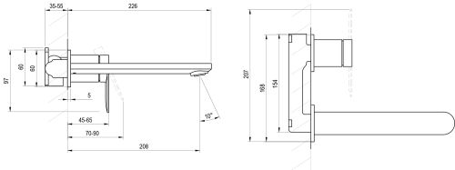Ravak Chrome II falba süllyesztett mosdócsaptelep alaptesttel, króm X070586