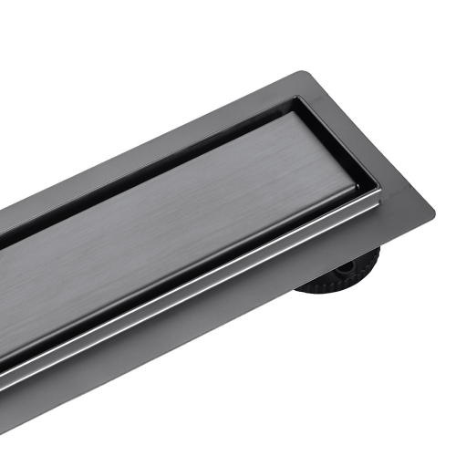 Roltechnik 700 mm rozsdamentes zuhanyfolyóka, szálcsiszolt gunmetal RRF-GM-700
