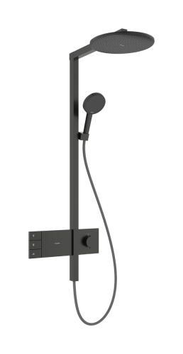 Hansgrohe Raindance Alive S Showerpipe EcoSmart 300 2jet termosztátos zuhanyrendszer, szálcsiszolt fekete króm 24596340