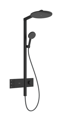 Hansgrohe Raindance Alive S Showerpipe EcoSmart 300 2jet termosztátos zuhanyrendszer, matt fekete 24596670