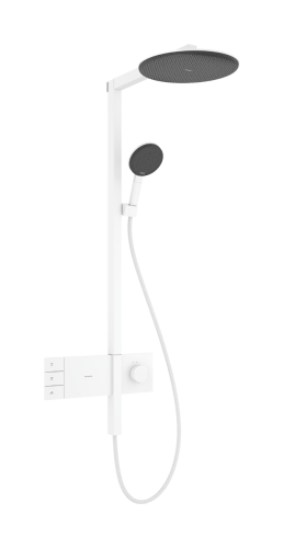 Hansgrohe Raindance Alive S Showerpipe EcoSmart 300 2jet termosztátos zuhanyrendszer, matt fehér 24596700