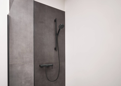 Hansgrohe Raindance Alive Select S EcoSmart 125 3jet kézizuhany 65 cm zuhanyrúddal, szálcsiszolt fekete króm 24602340