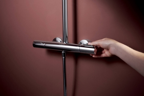 Hansgrohe Raindance Alive S Puro Showerpipe Ecostat Element 300 1jet termosztátos zuhanyrendszer, króm 24593000