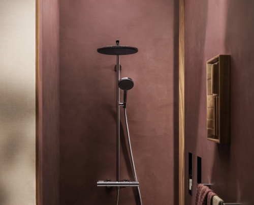 Hansgrohe Raindance Alive S Puro Showerpipe Ecostat Element 300 1jet termosztátos zuhanyrendszer, króm 24593000