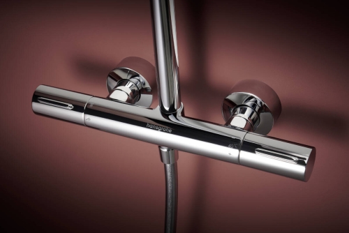 Hansgrohe Raindance Alive S Puro Showerpipe Ecostat Element 300 1jet termosztátos zuhanyrendszer, króm 24593000