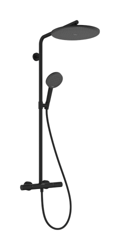 Hansgrohe Raindance Alive S Puro Showerpipe Ecostat Element 300 1jet termosztátos zuhanyrendszer, matt fekete 24593670