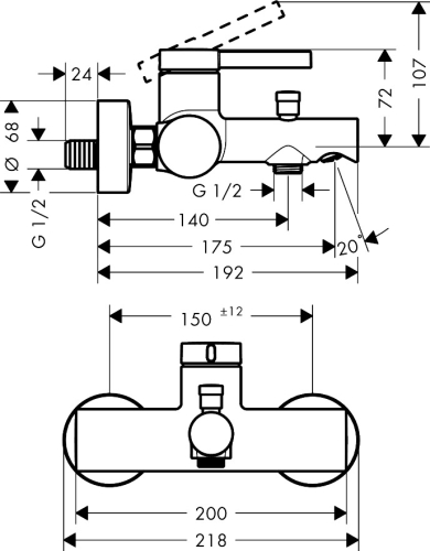 Hansgrohe Zesis S egykaros kádcsaptelep, króm 74420000