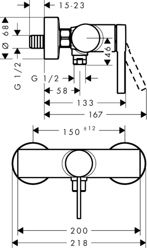 Hansgrohe Zesis S egykaros zuhanycsaptelep, matt fekete 74621670