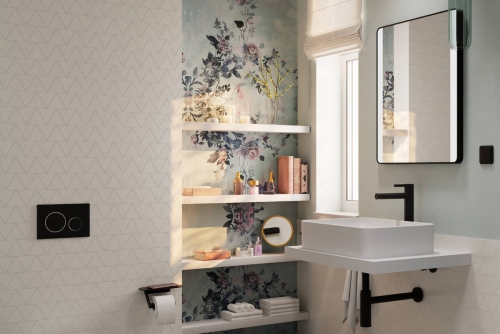Hansgrohe Zesis S 230 CoolStart egykaros magasított mosdócsaptelep automata lefolyógarnitúrával, matt fekete 74730670