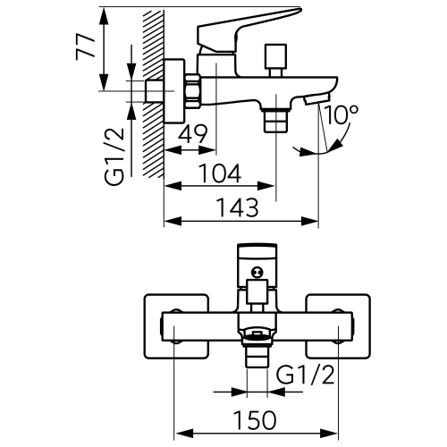 Ferro Vitto Verdeline Gun Metal kádcsaptelep BVI1VLGM