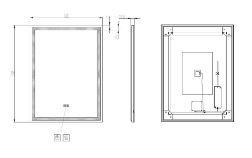 Kielle Idolio led tükör páramentesítővel 60x80 cm 50324001