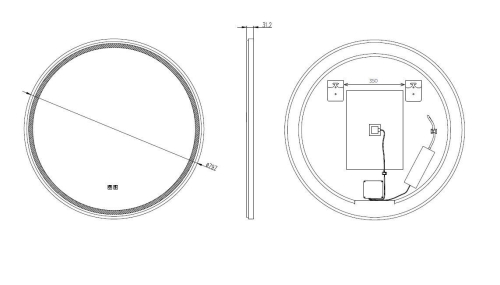Kielle Idolio led tükör páramentesítővel 80 cm, króm keret 50324003