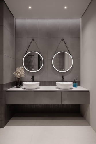 Kielle Idolio led tükör páramentesítővel 59 cm, fekete kerettel 50324004