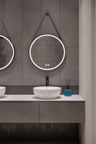 Kielle Idolio led tükör páramentesítővel 59 cm, fekete kerettel 50324004