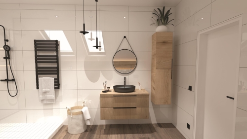 Kielle Idolio led tükör páramentesítővel 59 cm, fekete kerettel 50324004