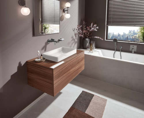 Hansgrohe Vivenis egykaros fali mosdócsaptelep, szálcsiszolt fekete króm 75050340