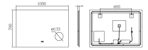 Kielle Idolio led tükör páramentesítővel 70x100 cm 50324041