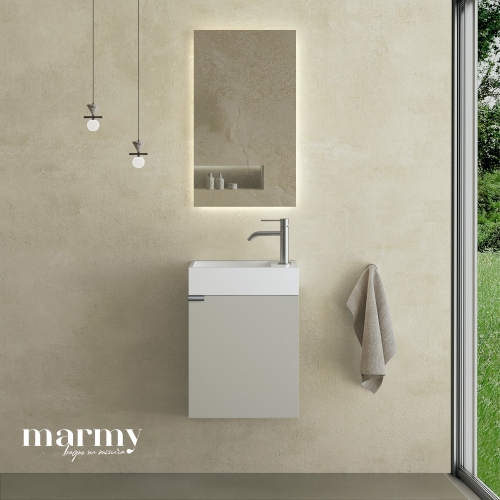 Marmy CODE 36x18x45 JOBBOS függ. alsószekrény, 1 ajtó, laminált (mosdó nélkül) Light Taupe 20 10 01 04 12 75