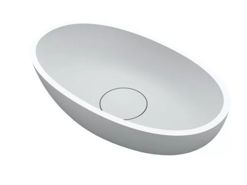 Riho Escala Solid Surface pultra ültethető mosdótál 55x32 cm, matt fehér W030001105