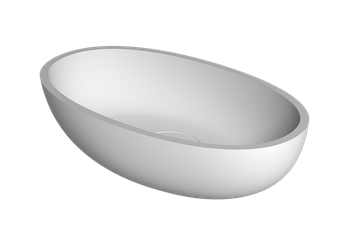 Riho Escala Solid Surface pultra ültethető mosdótál 55x32 cm, matt fehér W030001105