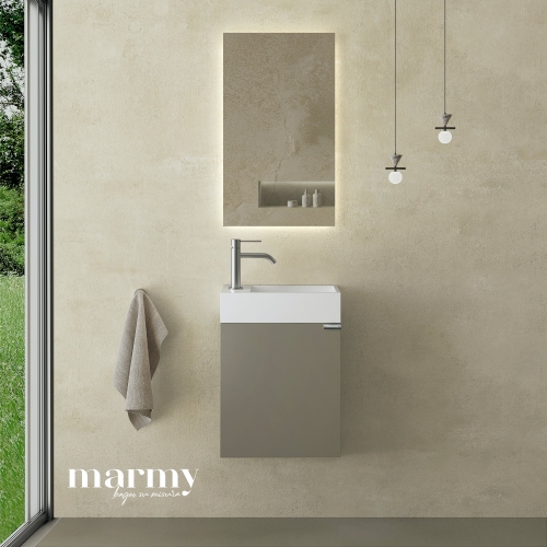 Marmy CODE 36x18x45 BALOS függ. alsószekrény, 1 ajtó, laminált (mosdó nélkül) Dark Taupe 20 10 01 04 13 74