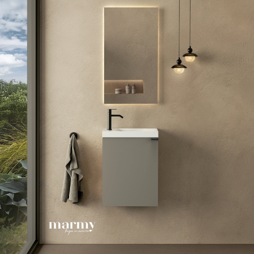 Marmy CODE 40x22x50 BALOS függ. alsószekrény, 1 ajtó, laminált (mosdó nélkül) Dark Taupe 20 12 01 04 13 88