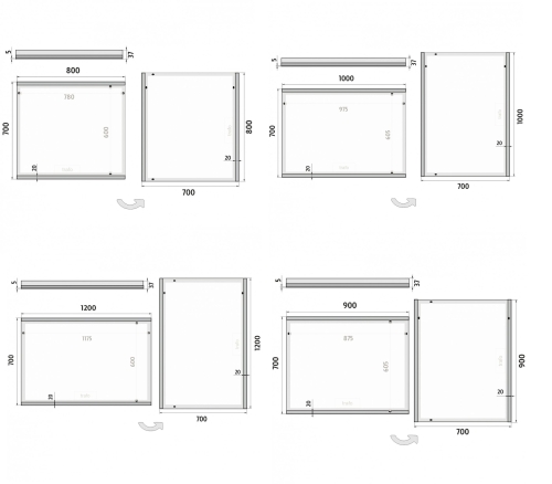 Roltechnik NIMCO 100x70 cm LED tükör ZP 12004