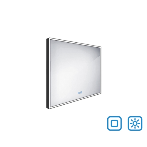 Roltechnik NIMCO 80x70 cm LED tükör érintésérzékelővel, matt fekete ZPC 13003V-90