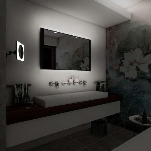 Roltechnik NIMCO 80x60 cm LED tükör, matt fekete ZPC 41003-90