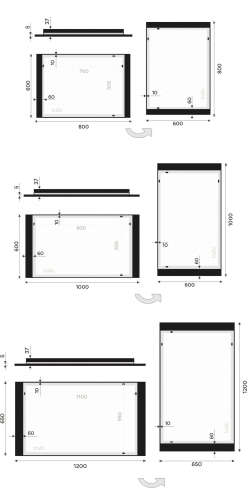 Roltechnik NIMCO 100x60 cm LED tükör, matt fekete ZPC 41004-90