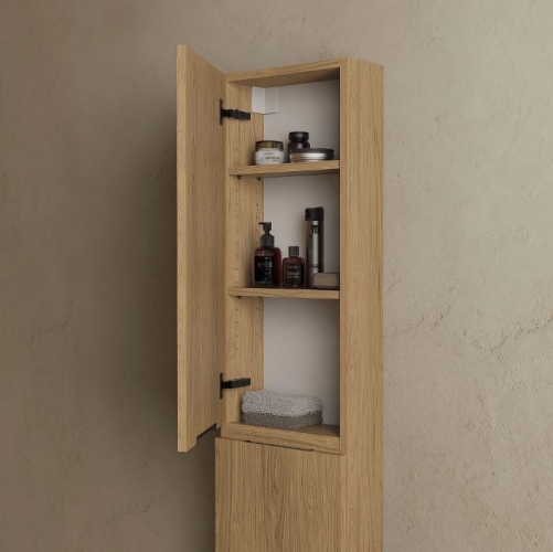 Marmy CODE 35x15x160 balos függesztett faliszekrény 2 ajtóval, Honey Oak 20 51 02 16 13 85