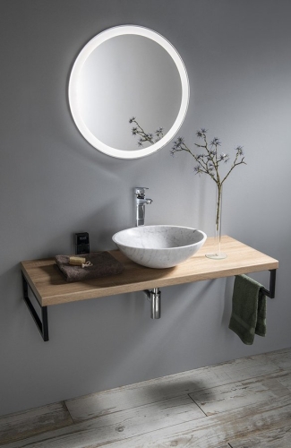 Sapho BLOK 42 cm kőmosdó, fehér carrara 2401-42