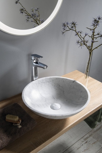 Sapho BLOK 42 cm kőmosdó, fehér carrara 2401-42