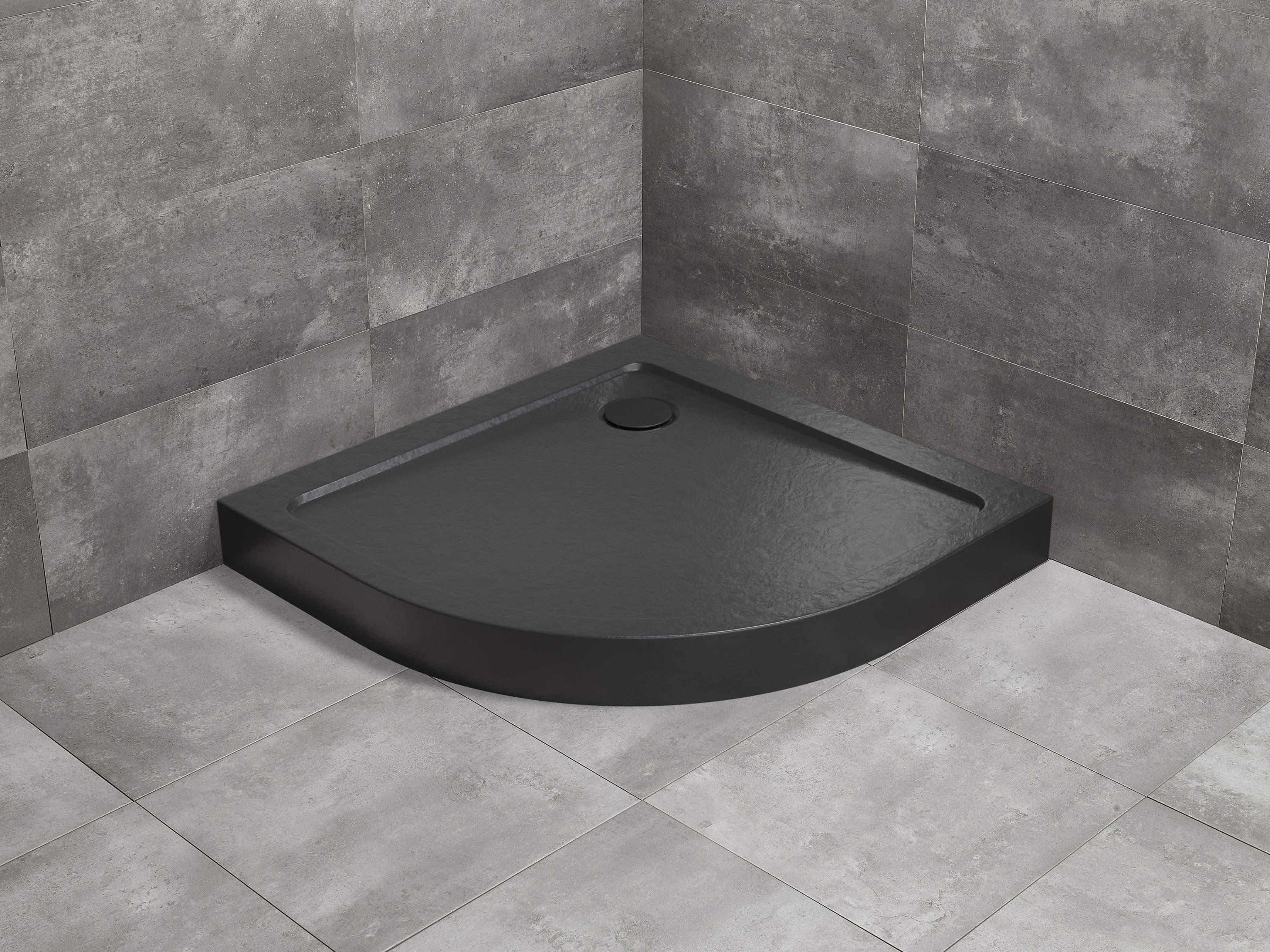 Radaway Doros Stone A 80x80 cm zuhanytálca előlappal, fekete SDRA8080-05-54S