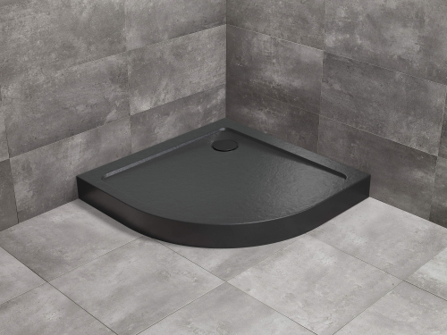 Radaway Doros Stone A 80x80 cm zuhanytálca előlappal, fekete SDRA8080-05-54S