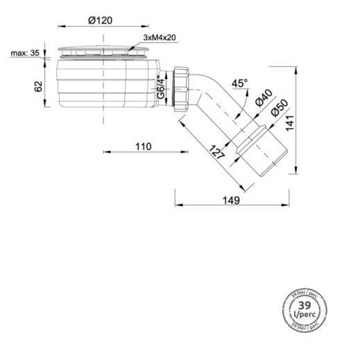 Radaway Doros Stone A 90x90 cm zuhanytálca előlappal, fekete SDRA9090-05-54S
