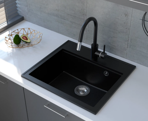 Mofém Zenit 1B gránit mosogató, metál fekete 760012801N3