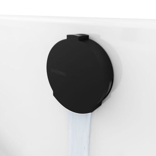 Sapho Polysan kád le- és túlfolyó, kádtöltővel, bovdenes, 600mm, átm.:72mm, matt fekete 71851.21
