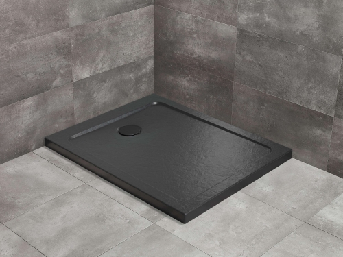 Radaway Doros Stone F 120x80 cm szögletes zuhanytálca, fekete SDRF1280-01-54S