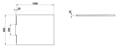 Laufen Nia 100x80 cm Marbond zuhanytálca, fehér H2100320000001
