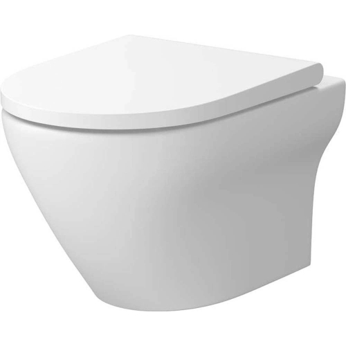 Cersanit Larga perem nélküli wc csésze lassú záródású ülőkével, matt fehér S701-608