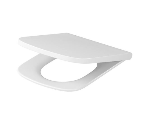 Cersanit Larga szögletes perem nélküli fali wc lassú záródású ülőkével, matt fehér S701-609