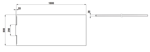Laufen Nia 180x80 cm Marbond zuhanytálca, antracit H2110310780001
